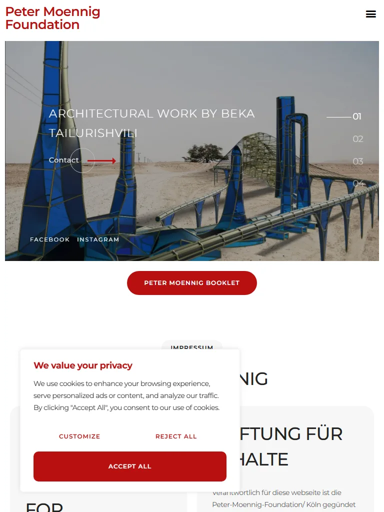 Peter Moennig Foundation — tablet